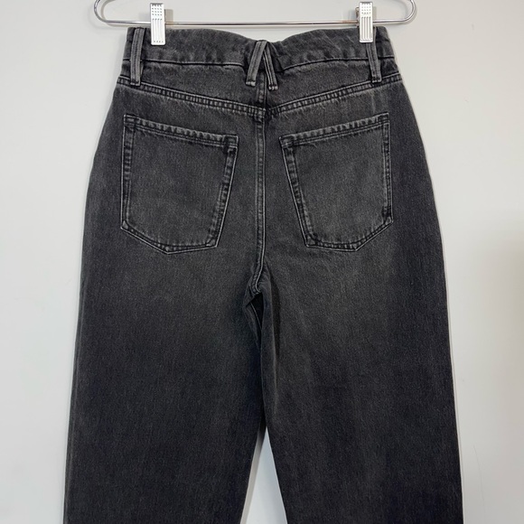 Good American 90s Trouser Jeans 25 Washed Black High Rise Vintage Retro Baggy - Picture 9 of 15